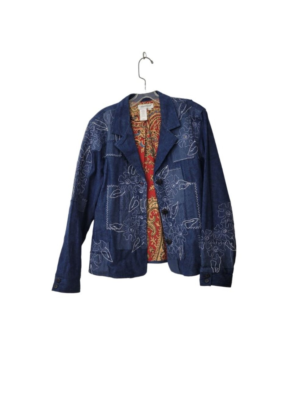 Coldwater Creek Embroidered Denim Jacket Women's Size Large - Picture 2 of 5